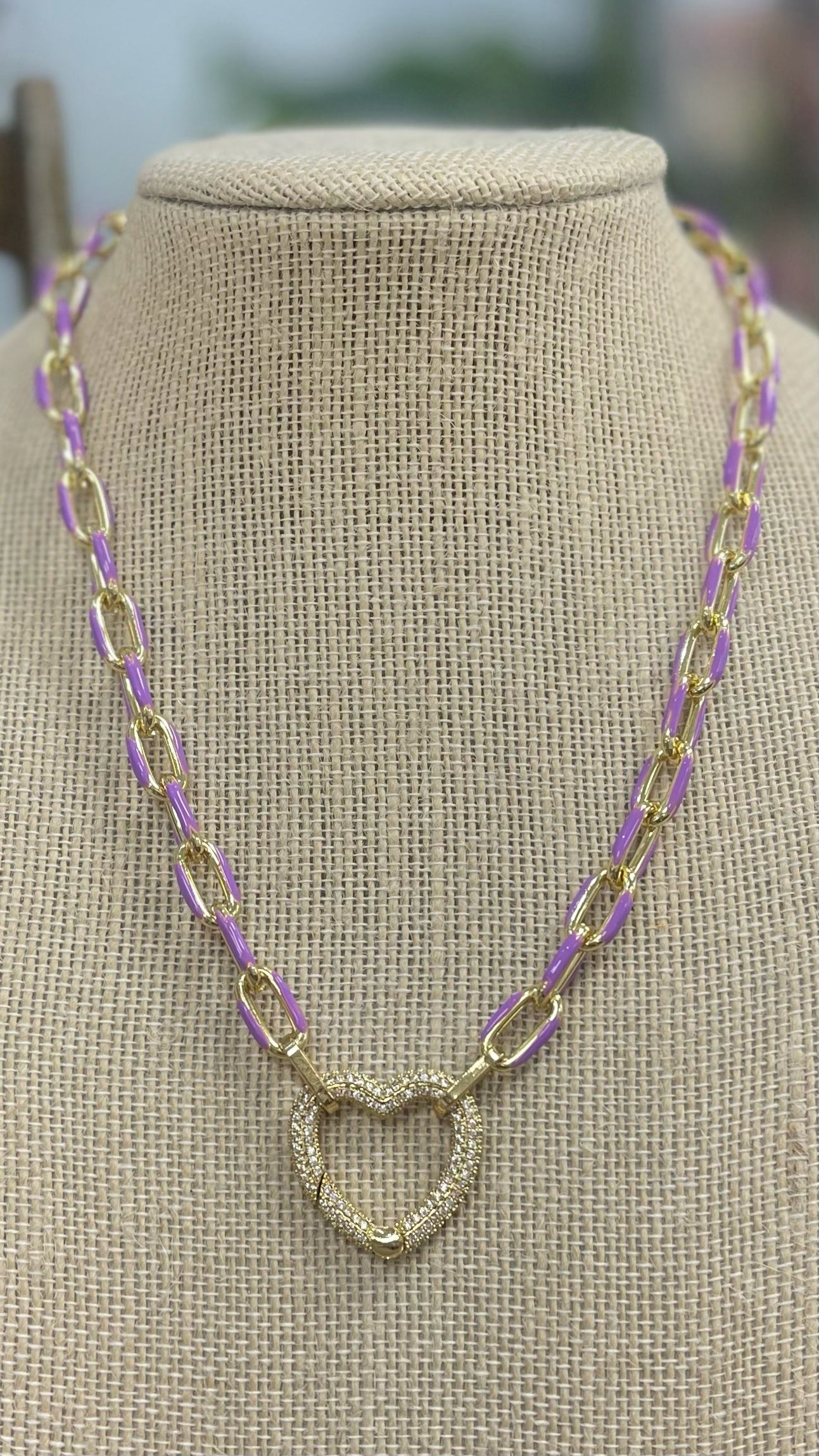Quartz Heart Light Purple Necklace