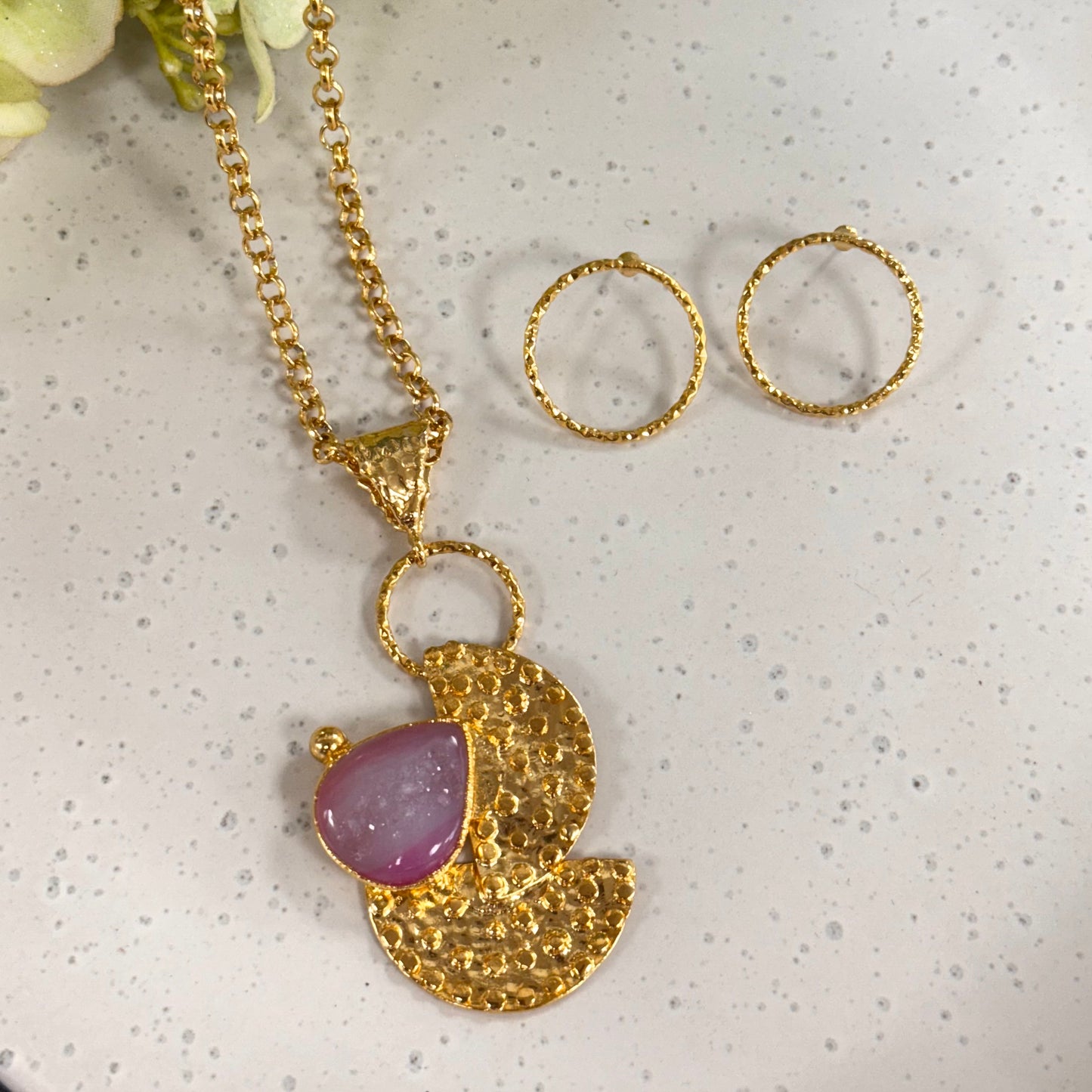 Druzy Soft Rosita Necklace Set