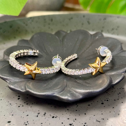 Baguette Zirconia Star Earring