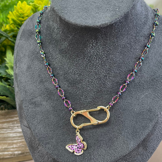 Litmus Chain With Purple Butterfly