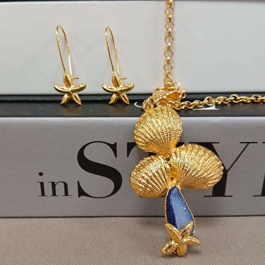 Shells And Starfish Blue 2pcs Set