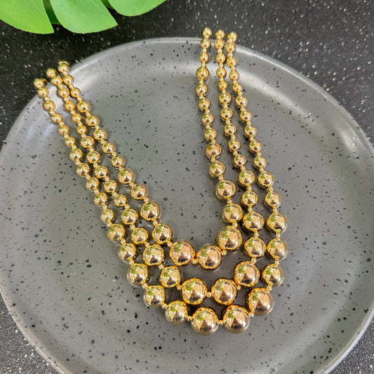 3 Layers Globe Gold Necklace