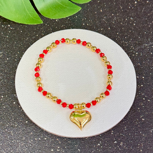 Heart Red Elastic Bracelet