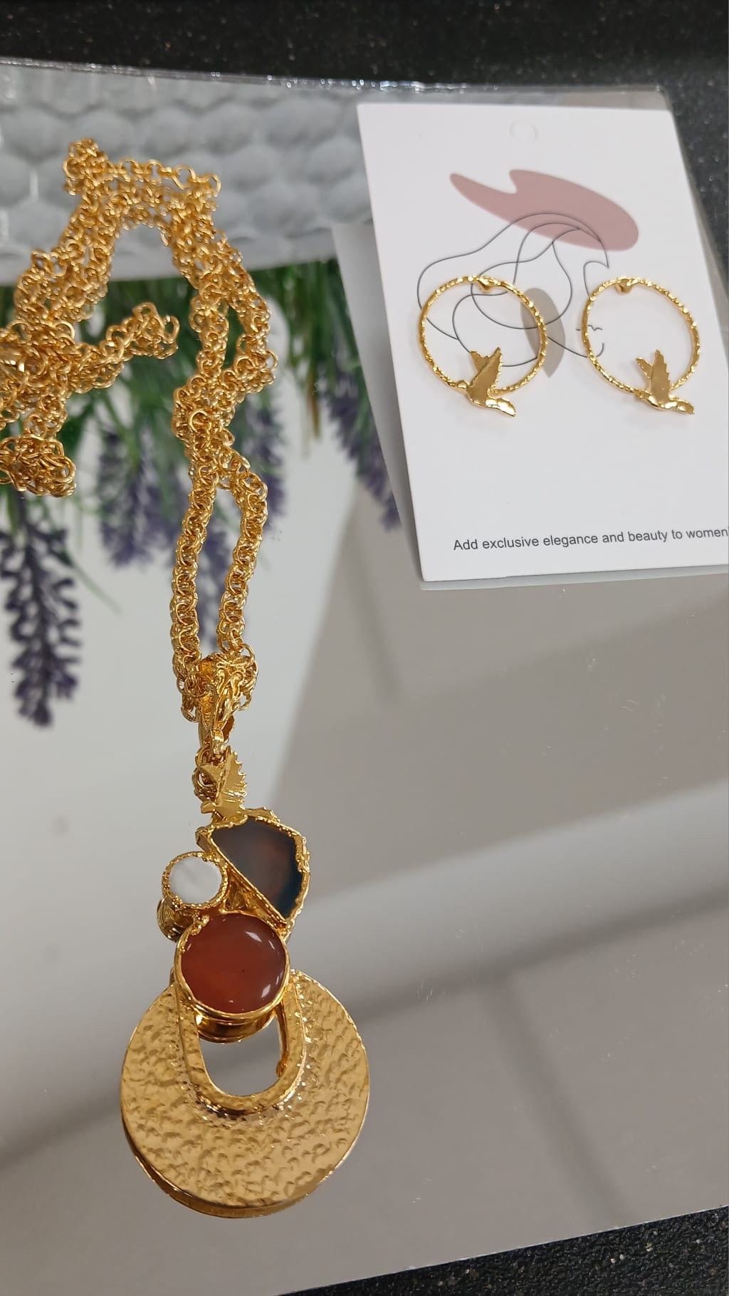 Orange And Pearl 2pcs Set