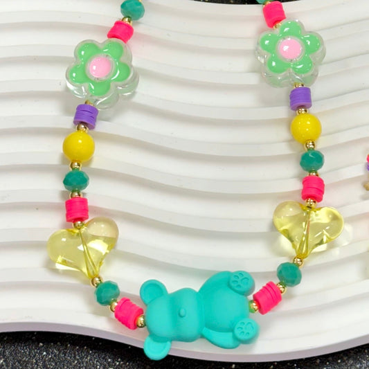 Turquoise Teddy Colorful Necklace