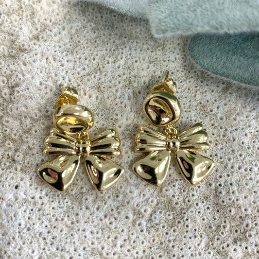 Small Bow Gold Earring