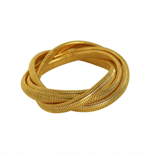 Multi thin springs Gold Bracelets