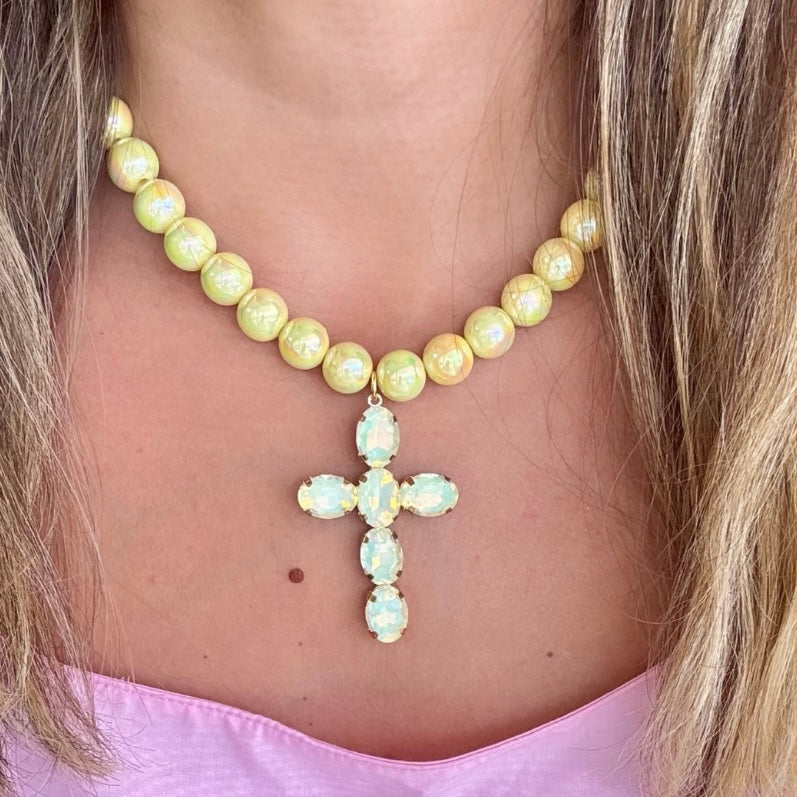 Yellow Cross Necklace