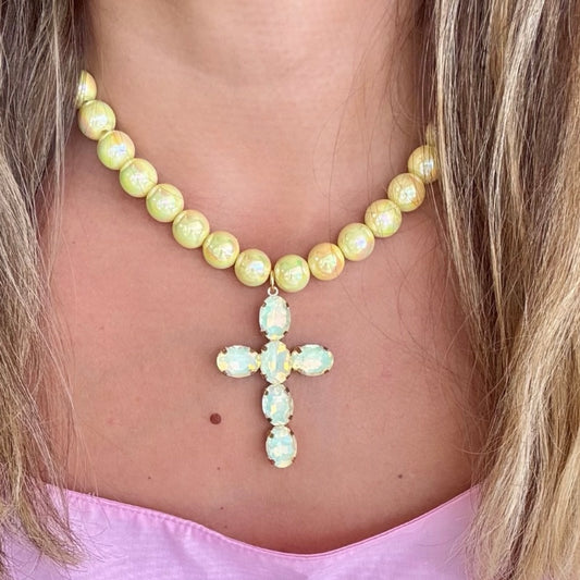 Yellow Cross Necklace