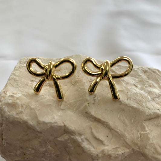Know Bow Gold Earrings
