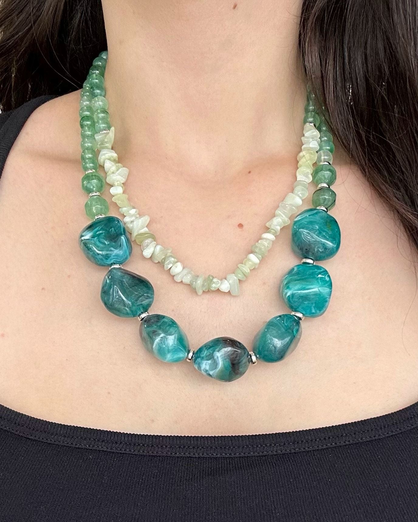 2 Layers Green Necklace
