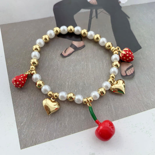 Cherry With Mix Charms Bracelet