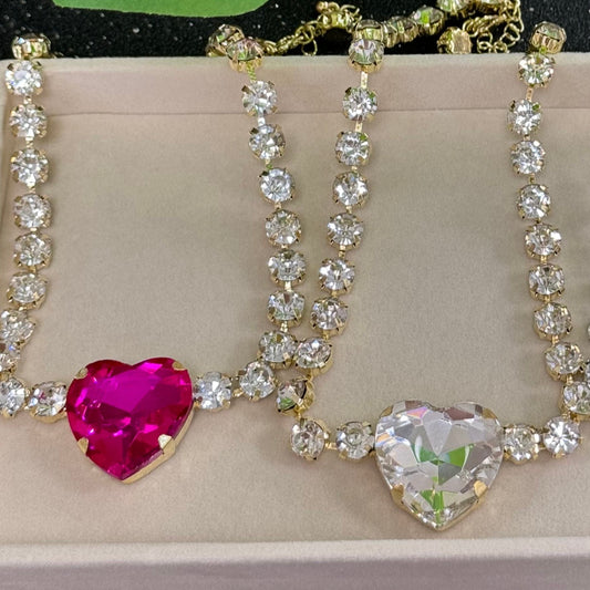 Quartz Heart Necklace Gold