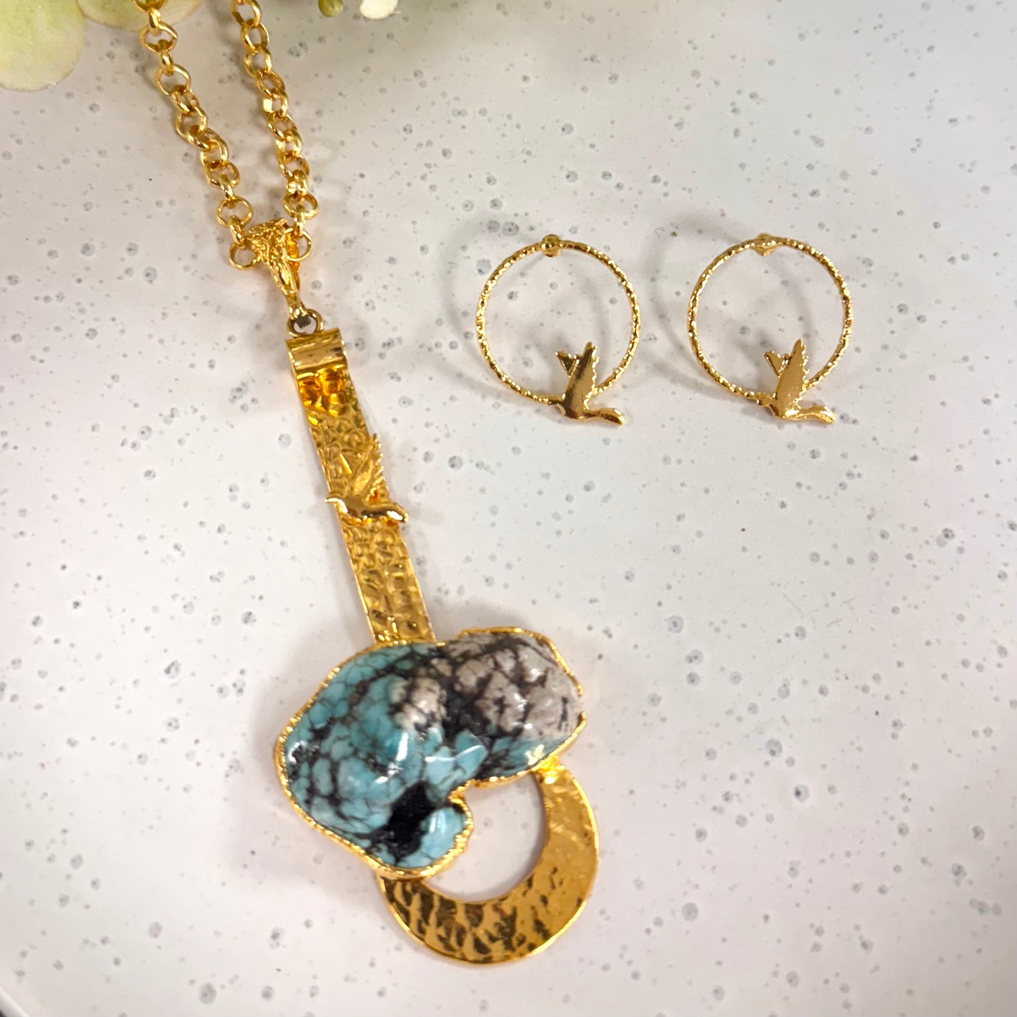 Natural Turquoise 2pcs Set