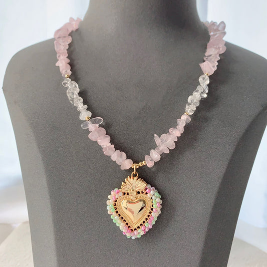 Pinky Heart Gold Necklace