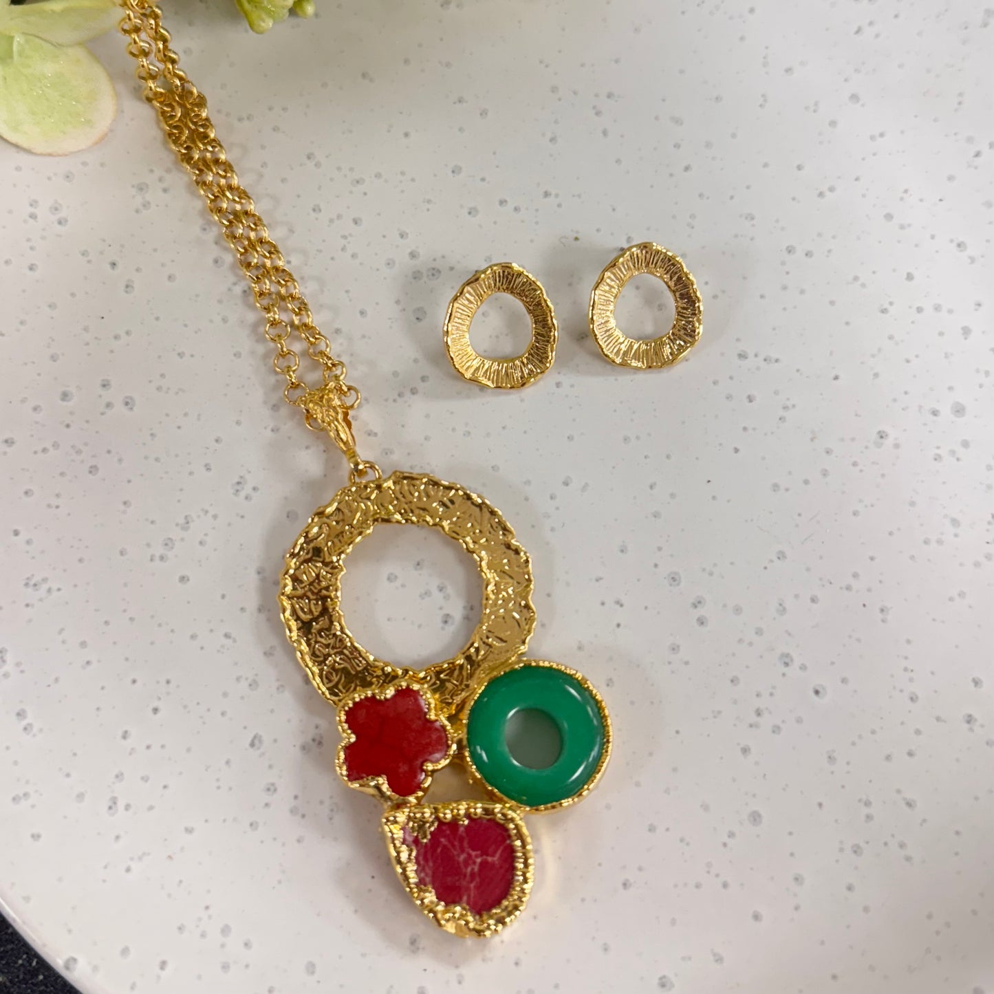 Natural Mix Stones Clover Set