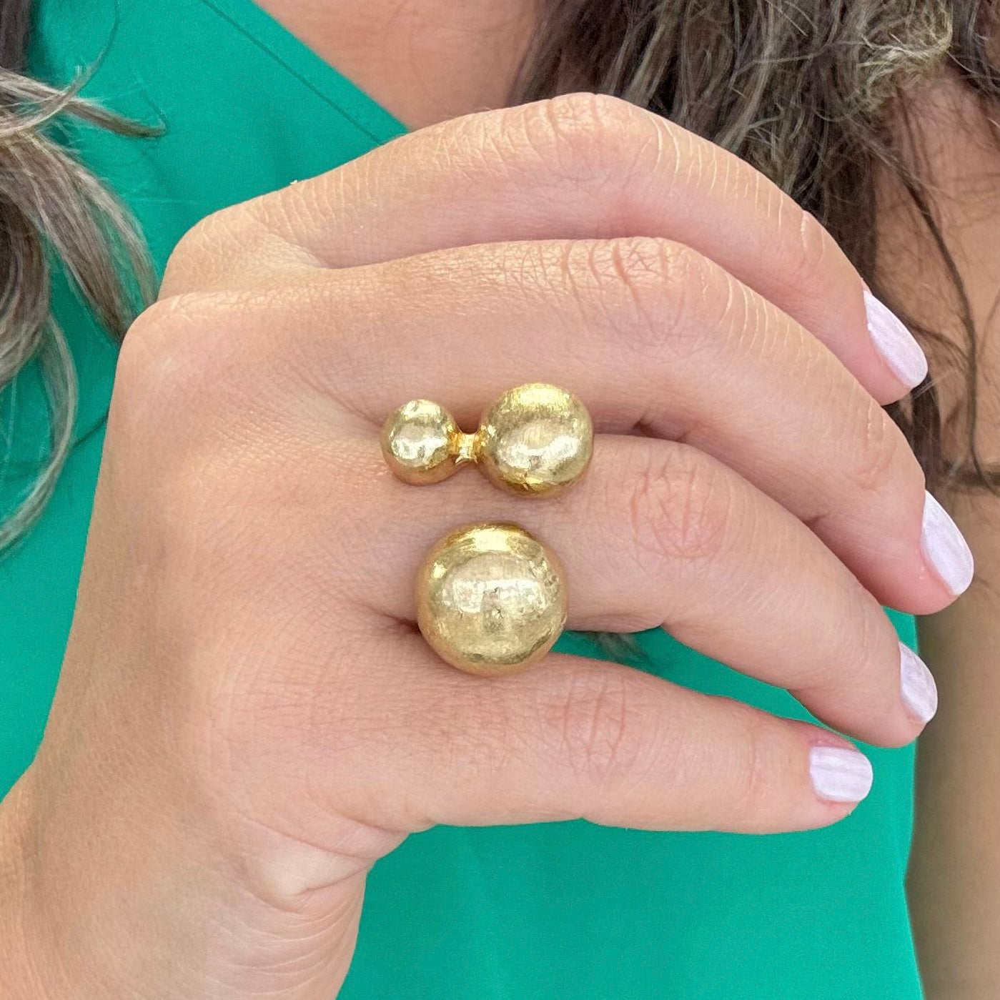 Three Balls Gold Ring