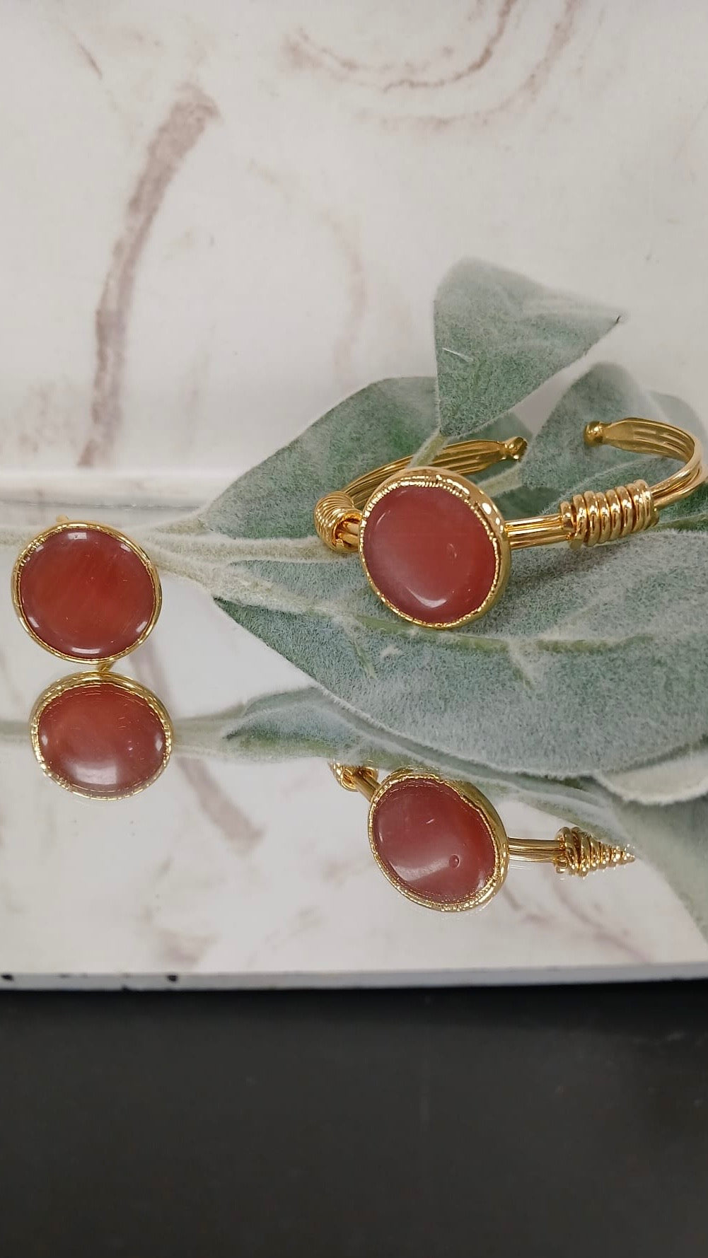 Orange Cat Eye 2pcs set