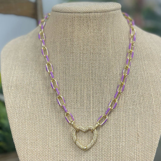 Quartz Heart Light Purple Necklace