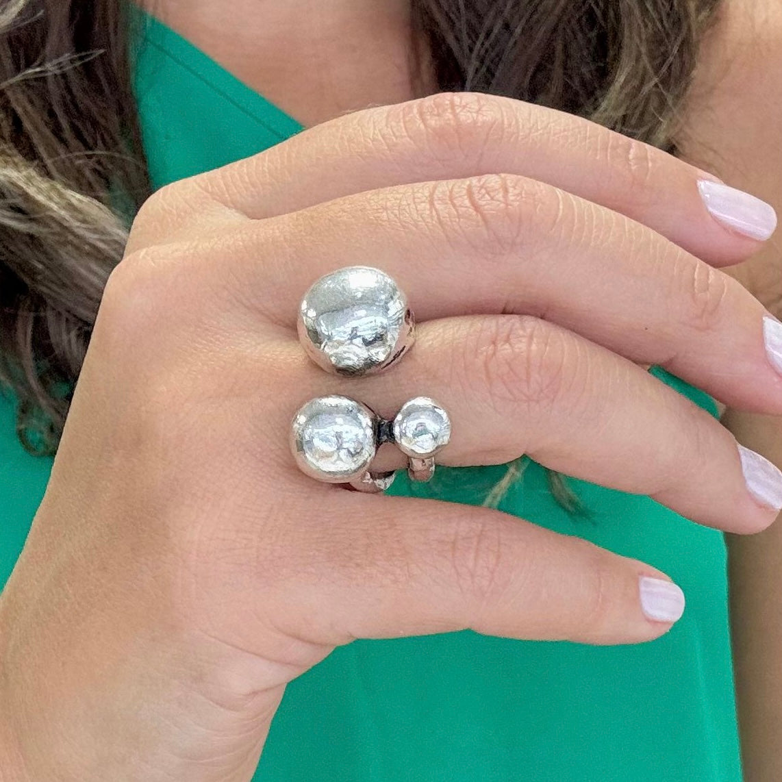 Three Balls Silver Ring