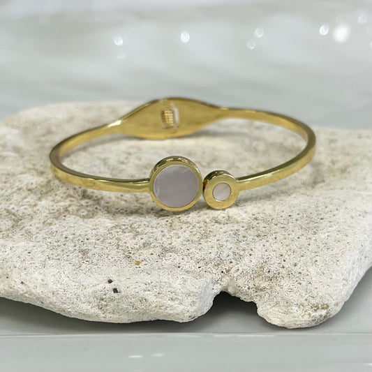 Two Circles White Gold Bracelet