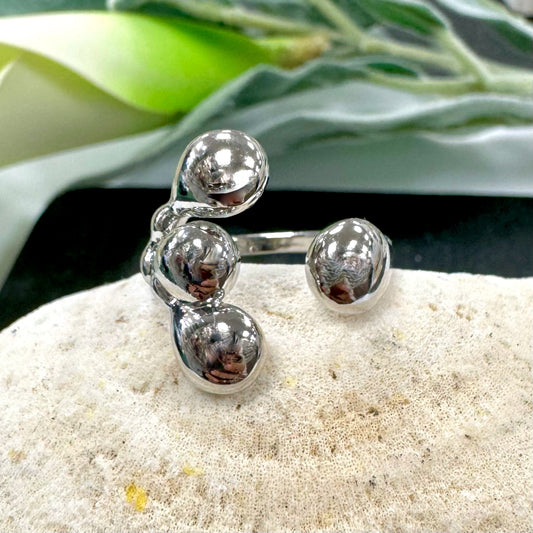 Four Small Drop Silver Ring