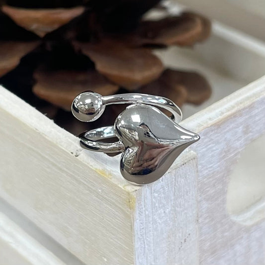 Bubble Heart Silver With Ball Silver