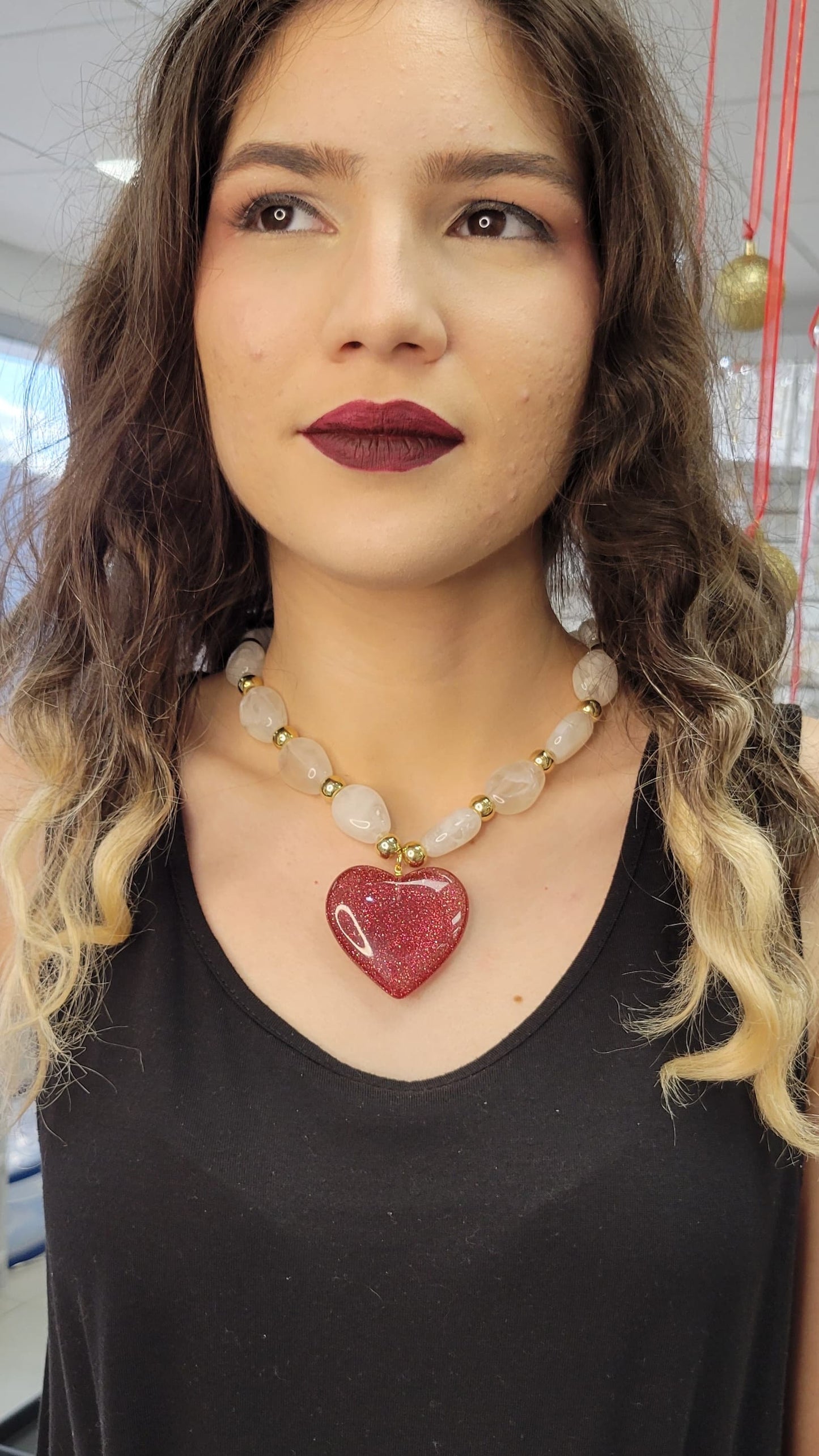 Heart Glitter With White