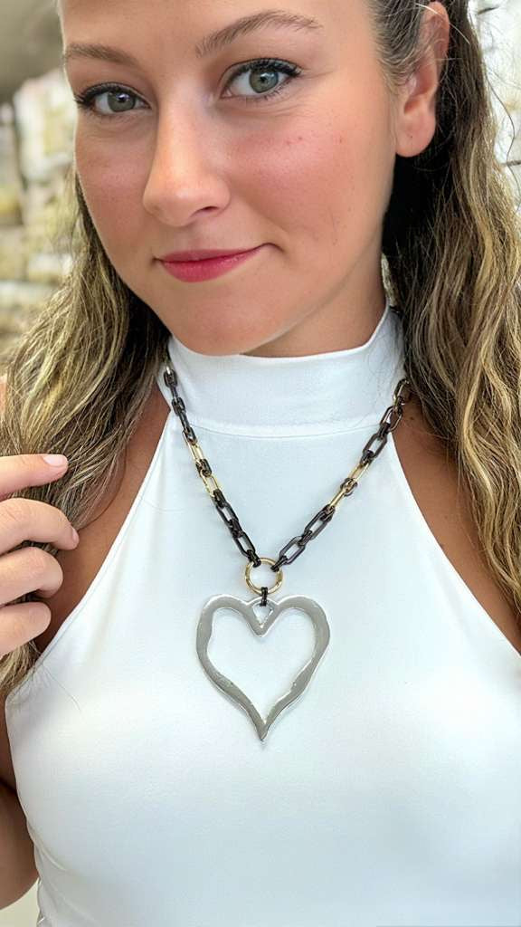 Three Tone Heart Necklace