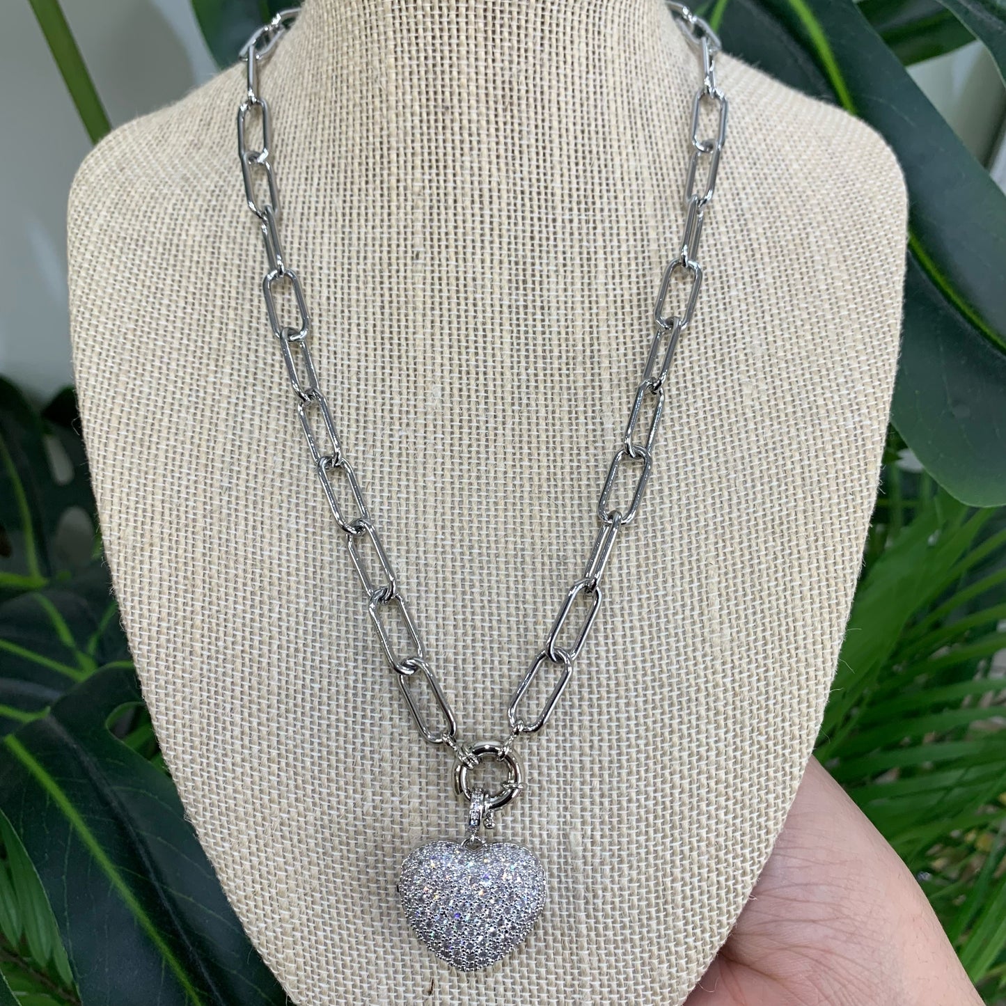 Two Sides Quartz Heart Silver Earrings