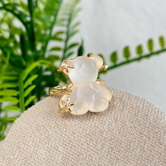 Clear Teddy Gold Ring