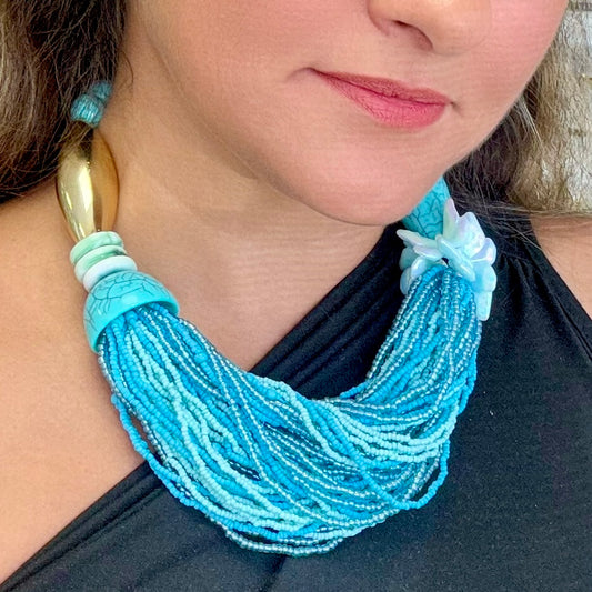 Turquoise Butterfly Gold Necklace