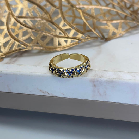 Blue Stones Gold Ring