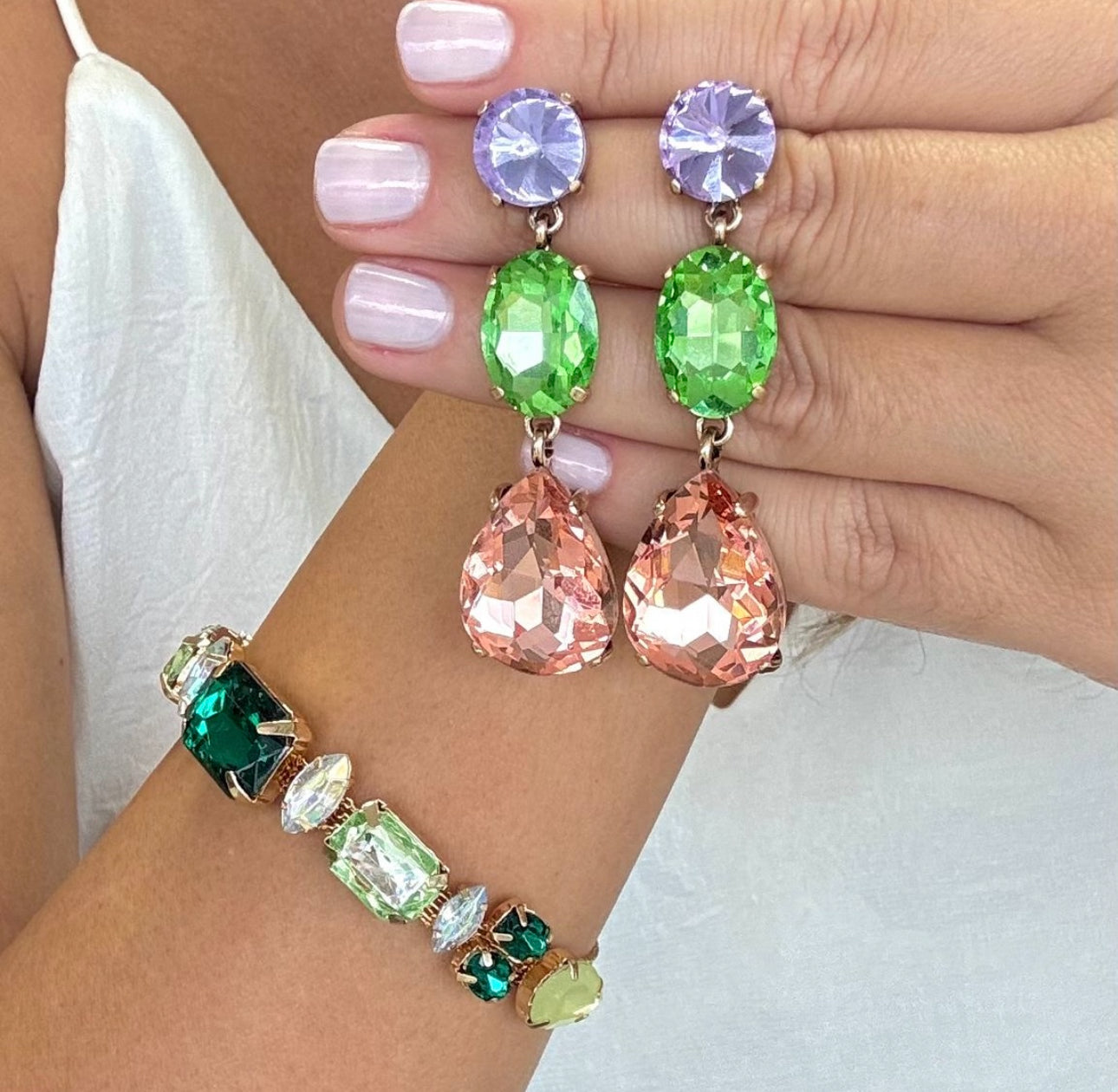 Green Crystal 2 Pcs Set