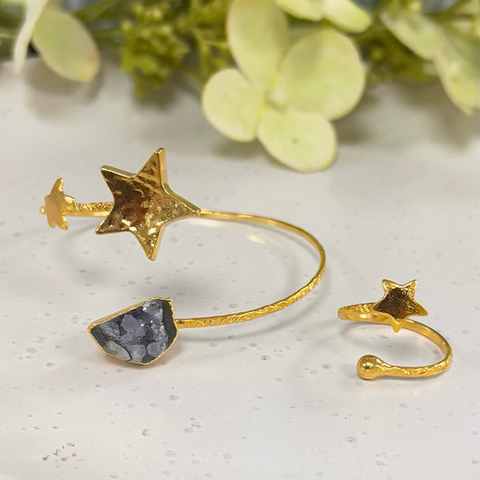 Natural Amethyst Star 2pcs set