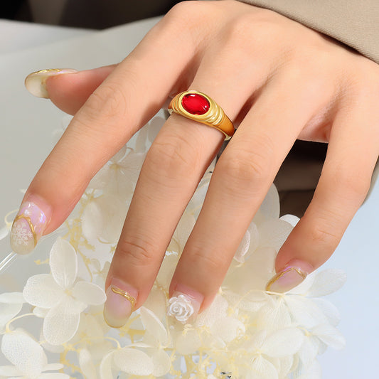 Dainty Red Gold Ring