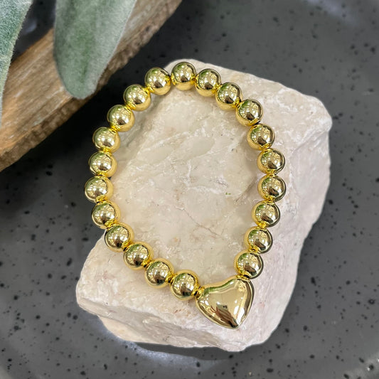 Gold Globe Heart Bracelet