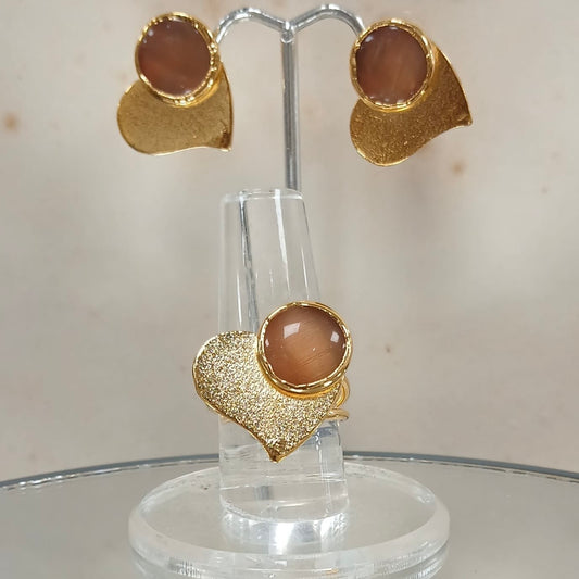 Orange Heart 2pcs Set