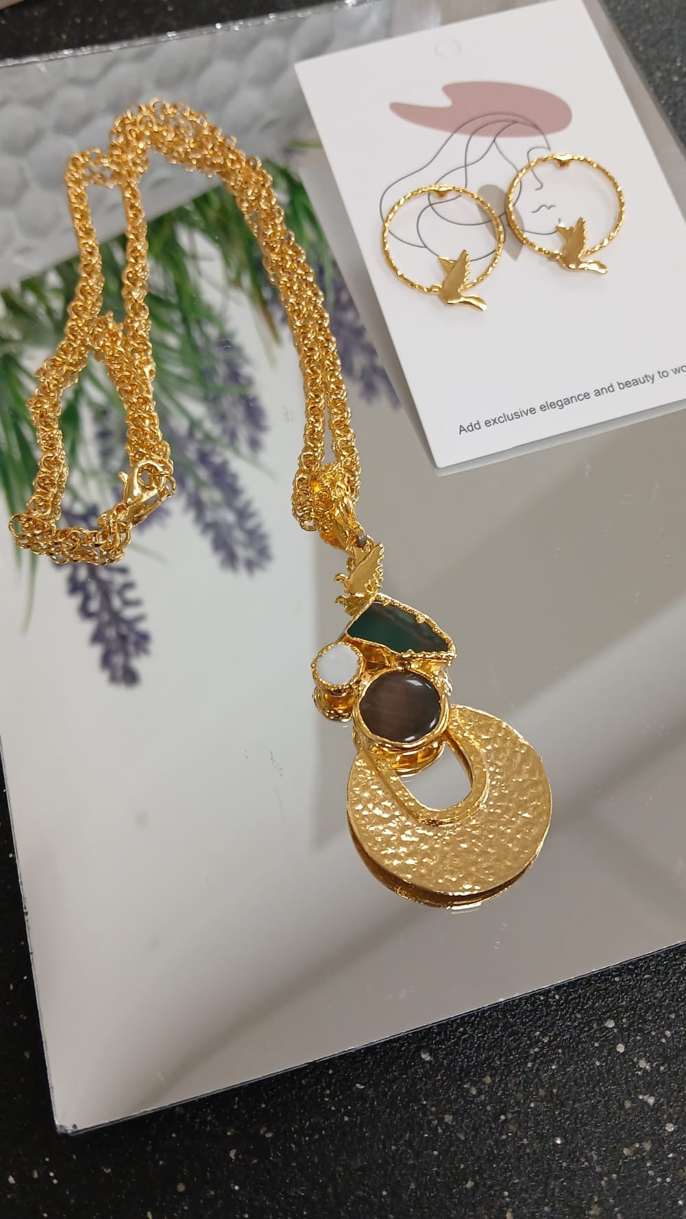 Dark Green And Pearl 2pcs set