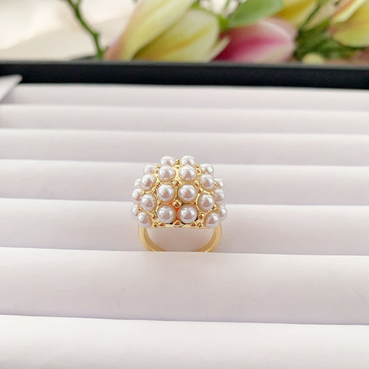 Pearls Gold Ring