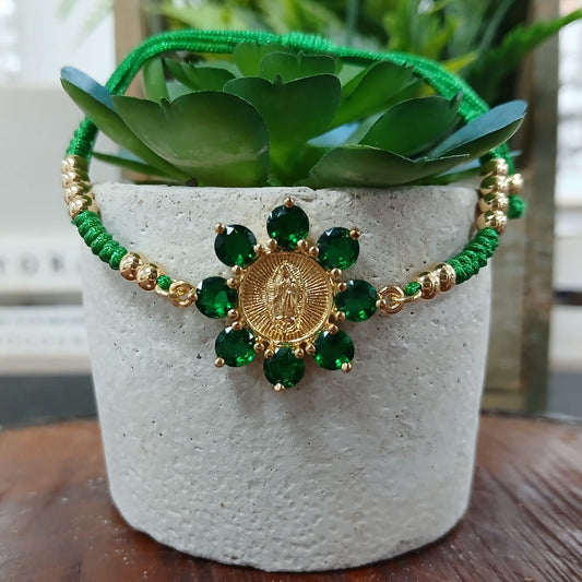 Green Rope Bracelet Religious