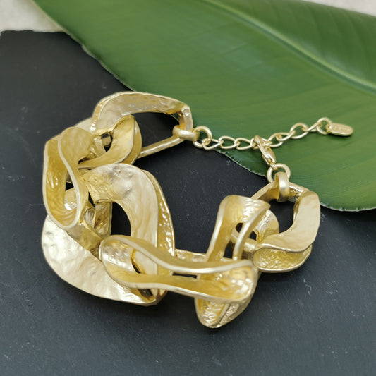 Thick Wave Gold Bracelet