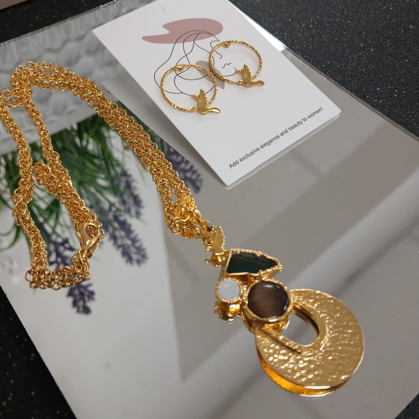 Dark Green And Pearl 2pcs set