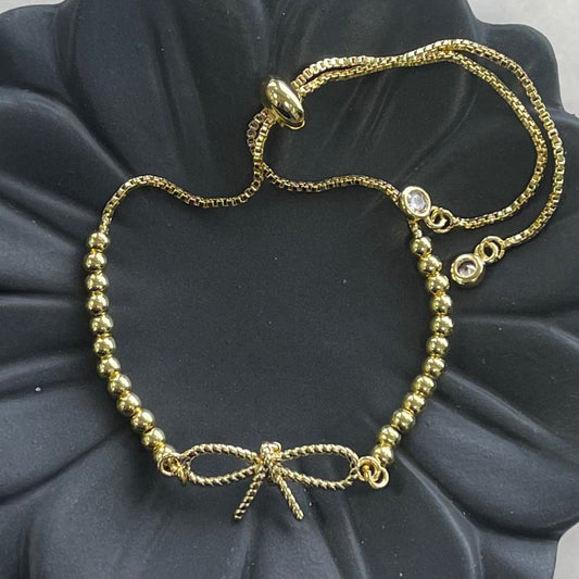 Lines Bow Gold Bracelet