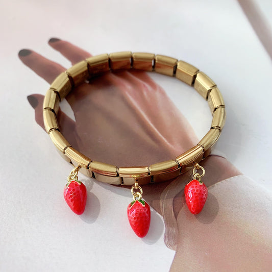 Strawberry Gold Elastic Bracelet