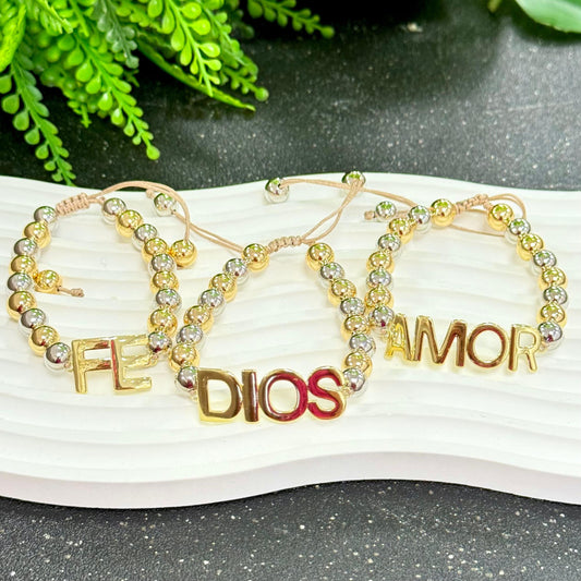 Two Tone Relious Bracelet