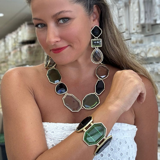 Green Quartz Differents Shape 3pcs Set