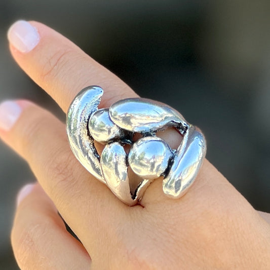 Cocktail Silver Ring