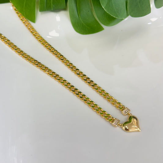 Chain Necklace Heart Gold