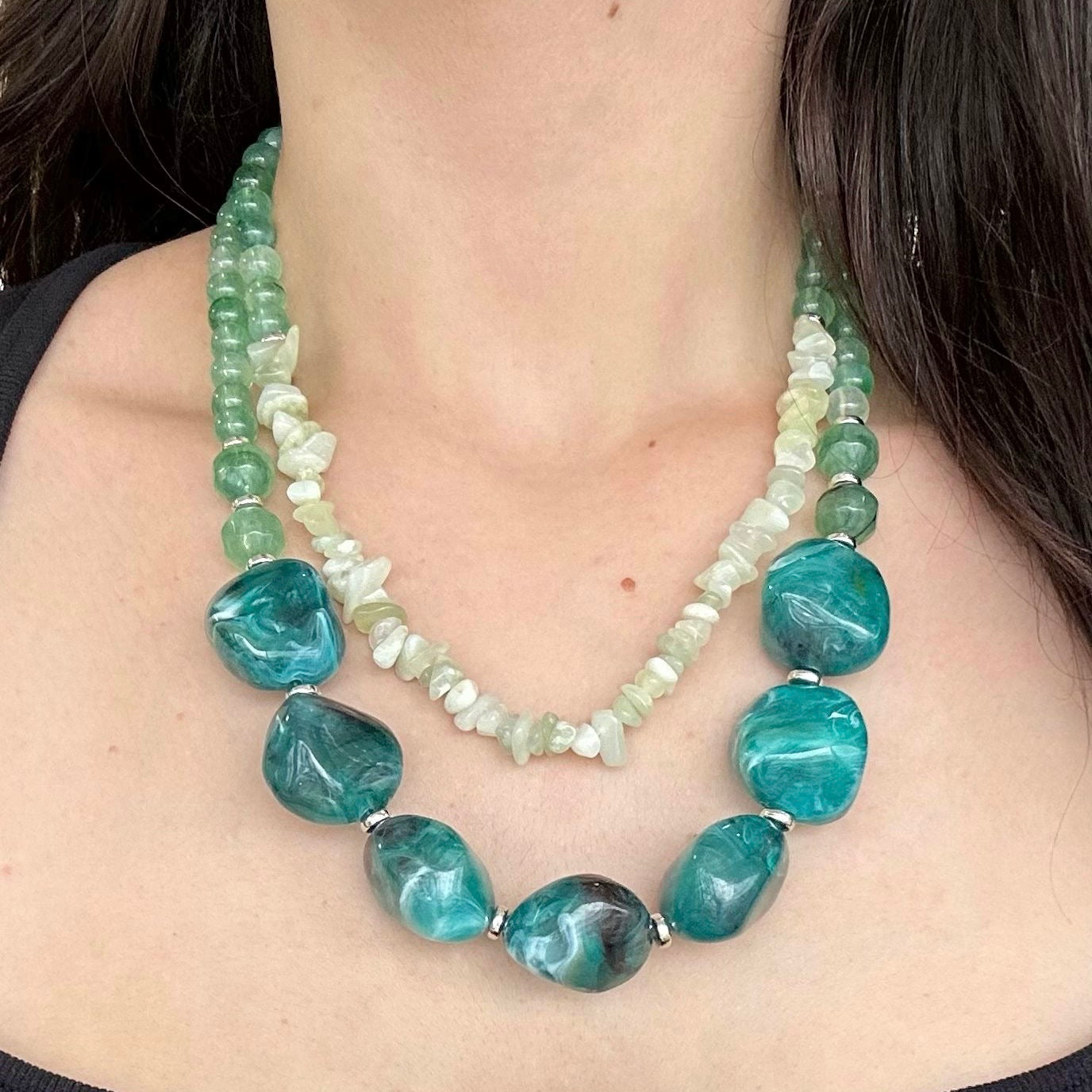 2 Layers Green Necklace